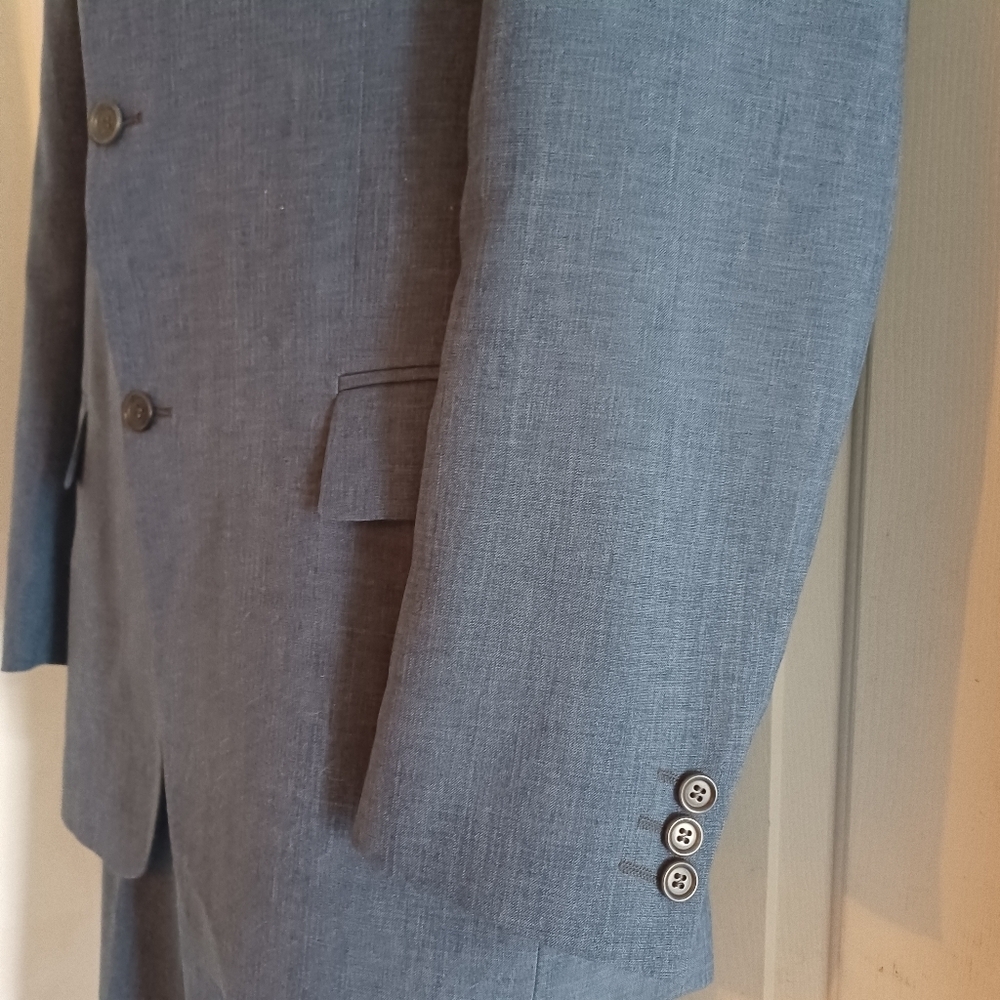 Mediterranea Men's Blue Suit, Retro Style, Made in Italy, 42L / 34x30 - Picture 4 of 10